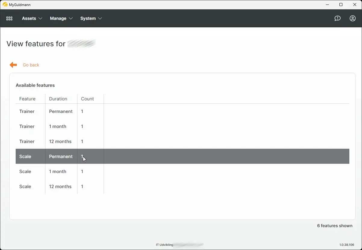 MyGuldmann - View features for Hoist Inventory and details